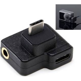 👉 Microfoon active 3,5 mm + USB-C / Type-C naar Microfoonmontage Opladen Audio-connectoradapter voor DJI OSMO-actie