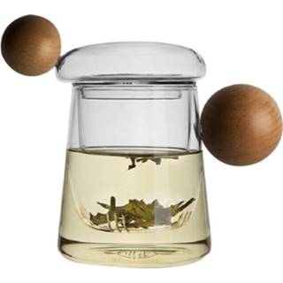 👉 Handvat houten active Hoge Borosilicaat Hittebestendige Glazen Kogel Theekop, Stijl: First Star Cup 7B