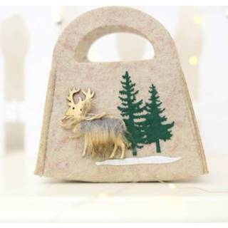 👉 Snoep bruin active 2 stuks kerstvilt draagbare cadeau decoratieve tas, vorm: vierkant (bruin)