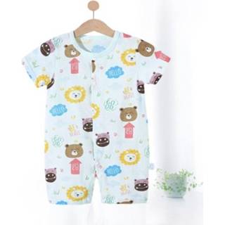 Rompertje 73 active baby's Ademende van babykatoen (kleur: Happy Hippo Maat: 73)