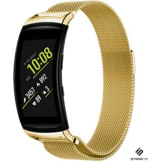👉 Milanese band goud Strap-it® Samsung Gear Fit 2 / Pro (goud) 8720391621272