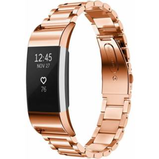 Stalen band goud Strap-it® Fitbit Charge 2 (rosé goud) 7424903391387