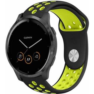 👉 Sportband zwart geel Strap-it® Garmin Vivoactive 4s sport band - 40mm zwart/geel 7424904687632