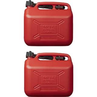 👉 Jerrycan rood 2x Jerrycans/benzinetanks 10 liter