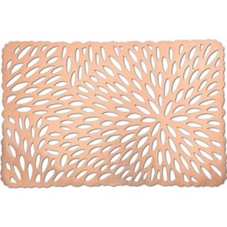 👉 Placemat kunststof 6x Rechthoekige placemats glanzend koper 29 x 44 cm - Zeller 8720276409773