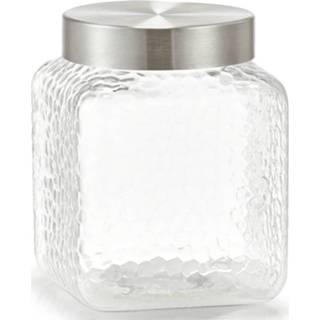 👉 Bewaarpot glas transparent 1x Glazen voorraadpotten/bewaarpotten 1800 ml honingraat 12,5 x 16,5 8720276410793