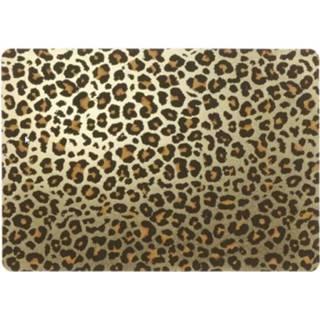 👉 Placemat gouden 6x Placemats/onderleggers panterprint 30 x 45 cm