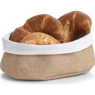 👉 Mand One Size beige mannen 2x Jute brood serveer mandjes 22 x 15 cm - Zeller Keukenbenodigdheden Tafel dekken Ontbijten/Brunchen/Lunchen Broodjes/bolletjes serveren Broodmanden 8720276508957