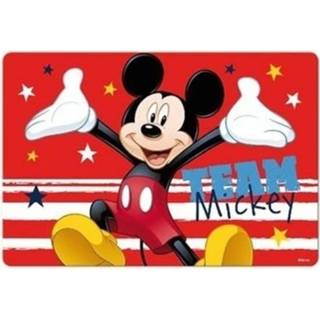Placemat kunststof multikleur 4x stuks 3D placemats Disney Mickey Mouse rood 42 x 28 cm - 8720276689830