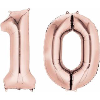 👉 Folie rosegoud active ballon cijfer 10