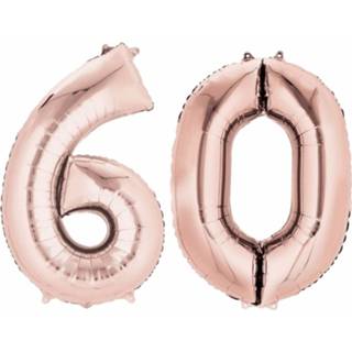 👉 Folie rosegoud active ballon cijfer 60