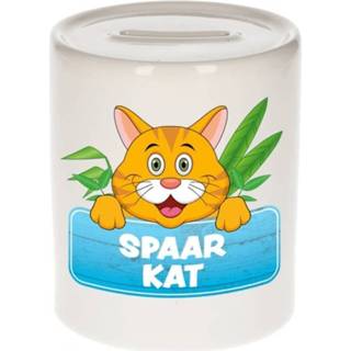 👉 Spaarpot rode keramiek multikleur kinderen Kinder met spaar kat opdruk - katten 8719538331785