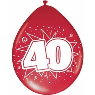 👉 Ballon rode multikleur 8x ballonnen 40 jaar jubileum thema - feestartikelen en getrouwd 8719538241367