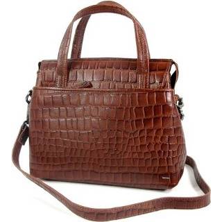 👉 Schoudertas cognac rits vrouwen leer LAGUNA 1 vaks damestas 8720143253546