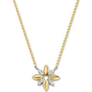 👉 Halsketting diamanten active Excellent Jewelry Collier met Bloem Hanger 8785259739902