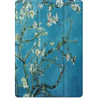 👉 Pencil witte active Samsung Galaxy Tab S7 FE Hoes - 12.4 inch Tri-Fold Book Case Met Houder Bloesem 8719793140955