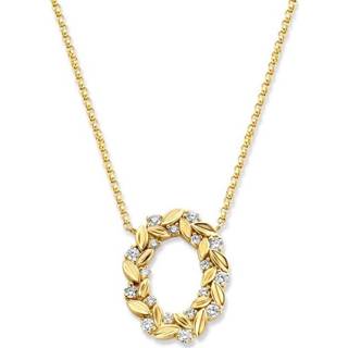 👉 Halsketting gouden diamanten active Excellent Jewelry Collier met Bloemenkrans Hanger 8785259739896