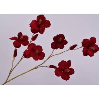 👉 Kunstbloem rood goud active Silk-ka Hibiscus Tak 115cm 8718648339391