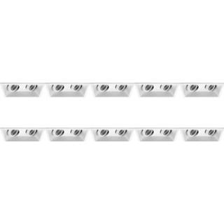 👉 Armatuur wit aluminium Spot 10 Pack - Pragmi Zano Pro Gu10 Fitting Inbouw Rechthoek Dubbel Mat Kantelbaar 6013927620644