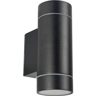 Buitenlamp zwart aluminium Led Tuinverlichting - Tuinlamp Facto Noniry Wand 2-lichts Gu10 Fitting Mat 6013908244210