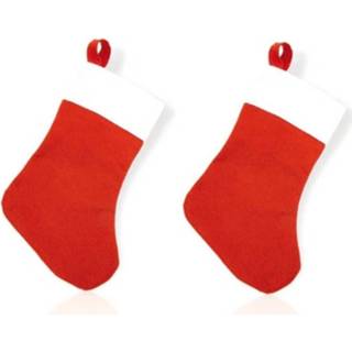 👉 Kerst sokken active wit rood 2x Voordelige kerstsokken 32 cm rood/wit