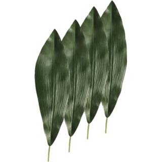 👉 Aspidistra kamerplant active groen 4x kamerplanten nep takken 75 cm donkergroen
