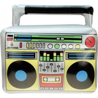 👉 Draagbare radio active grijze opblaasbaar 44 cm