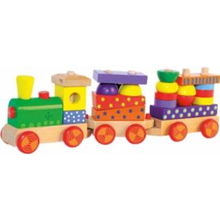 👉 Houten speelgoed hout multikleur Trein Met Geluid 8718758757399