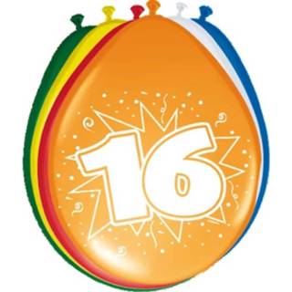 👉 Active 16x stuks Feestballonnen versiering 16 jaar