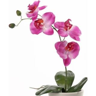 Phalaenopsis kunstplant roze 44 cm Roze Orchidee/Phalaenopsis kunstplant 44 cm voor binnen