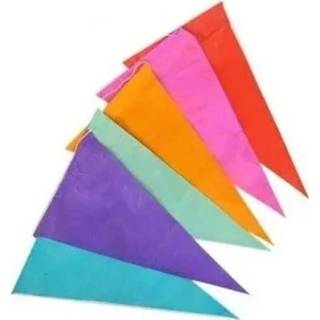 👉 Vlaggenlijn papieren multikleur 15x veelkleurig 10 meter - Feestversiering 8719538443884