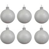 👉 Kerstbal glans active wit 6x Glazen kerstballen winter 6 cm kerstboom versiering/decoratie