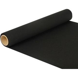 👉 Feest/party zwarte tafeldecoratie papieren tafelloper 500 x 40 cm