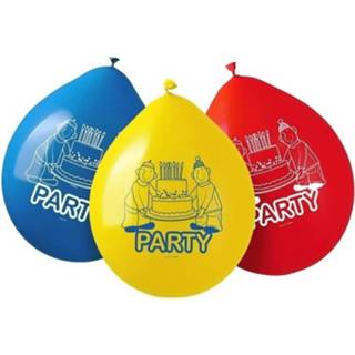 👉 Thema ballon multikleur kinderen 16x Buurman & kinderverjaardag ballonnen 8719538937864