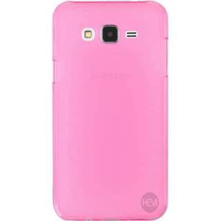 👉 Roze siliconen gel polyester TPU / Back Cover hoesje Samsung Galaxy J3 2016 8719638640312