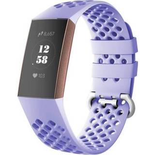 👉 Siliconen band lila Strap-it® Fitbit Charge 4 bandje met gaatjes (lila) 9506689889475