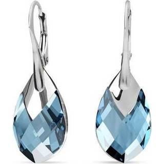 👉 Oorhanger blauwe zilver kristal active Silver Drop Oorhangers met Kristallen 5903268119925