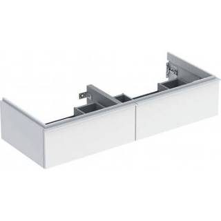 👉 Wastafelonderkast wit Geberit iCon 2 lade 118x47,6 cm, geschikt voor dubbele wastafel, mat 4025410941572