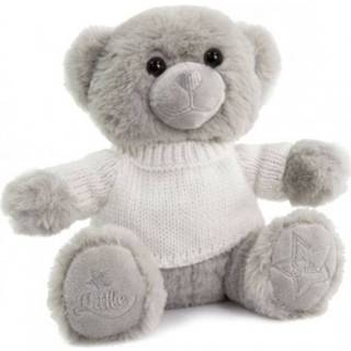 👉 Soft Touch knuffelbeer met sweater junior 20 cm pluche grijs