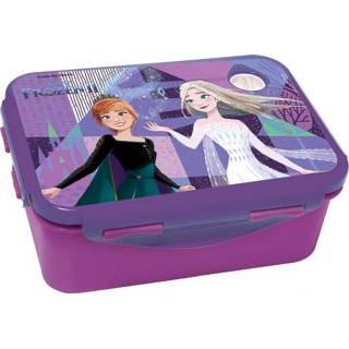 👉 Broodtrommel paars kunststof meisjes Disney Frozen II 17 x 12 cm 5204549134782