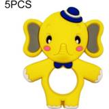 👉 Bijtring geel siliconen active baby's peuters 5 STKS food grade bijtringen DIY dier baby peuter speelgoed (olifant geel)