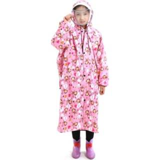 👉 Regenjas roze XL active kinderen Double Brim Student regenponcho uitéén stuk, maat: (Monkey Pink)