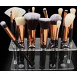 👉 Borstel transparant active 20 Gaten Make-Up Display Stand Houder Droogrek Air Brush Tool Plaatsing Tafel (Transparant)