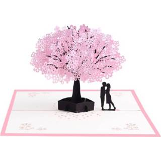 👉 Wenskaart roze active Driedimensionale Pink Cherry (Lovers)