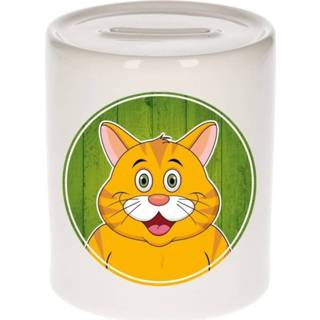 👉 Dieren spaarpot oranje active kinderen kat voor 9 cm