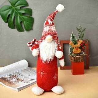 👉 Ornament rood active Santa Claus Doll Ornaments Faceless raamdecoratie (rood)