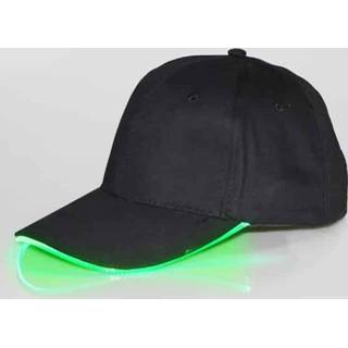 👉 Baseball cap zwart donkergroen active LED Luminous Male Outdoor Fluorescent Sunhat, Style: Battery, Kleur: Black Hat Green Light