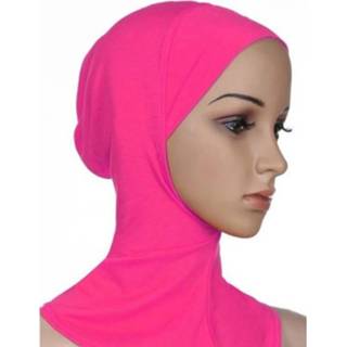 👉 Sjaal rood rose active vrouwen Herfst en winter dames effen kleur capuchon modale hoofddoek, maat: 45 x 43 cm (rose rood)