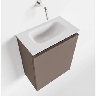 Toiletmeubel talc MONDIAZ TURE 40cm smoke. EDEN wastafel midden geen kraangat 6017315665699