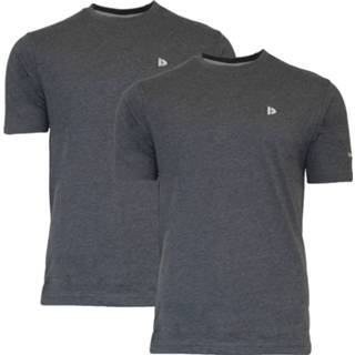 Shirt grijs active mannen Donnay Heren - T-Shirt Vince Donkergrijs gemêleerd 8717528105835